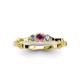 3 - Twyla Diamond and Rhodolite Garnet Three Stone Ring 
