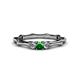 1 - Twyla Diamond and Emerald Three Stone Ring 