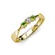 2 - Rylai Diamond and Green Garnet Three Stone Engagement Ring 