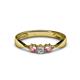 1 - Rylai Diamond and Pink Tourmaline Three Stone Engagement Ring 