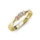 2 - Rylai Diamond and Pink Tourmaline Three Stone Engagement Ring 