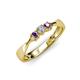 2 - Rylai Diamond and Amethyst Three Stone Engagement Ring 