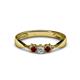 1 - Rylai Diamond and Red Garnet Three Stone Engagement Ring 