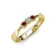2 - Rylai Diamond and Red Garnet Three Stone Engagement Ring 