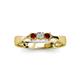 3 - Rylai Diamond and Red Garnet Three Stone Engagement Ring 