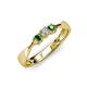 2 - Rylai Diamond and Emerald Three Stone Engagement Ring 