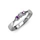 2 - Rylai Diamond and Amethyst Three Stone Engagement Ring 