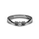 1 - Rylai Black and White Diamond Three Stone Engagement Ring 