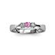 2 - Rylai Pink Sapphire and Diamond Three Stone Engagement Ring 