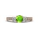 1 - Valene Peridot and Diamond Three Stone Engagement Ring 