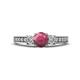 1 - Valene Rhodolite Garnet and Diamond Three Stone Engagement Ring 