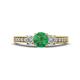 1 - Valene Emerald and Diamond Three Stone Engagement Ring 