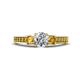 1 - Valene Diamond and Citrine Three Stone with Side Citrine Ring 