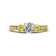 1 - Valene Diamond and Yellow Sapphire Three Stone with Side Yellow Sapphire Ring 