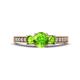 1 - Valene Peridot Three Stone with Side Diamond Ring 