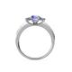 4 - Valene Tanzanite Three Stone with Side Diamond Ring 