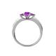4 - Valene Amethyst Three Stone with Side Diamond Ring 