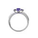 4 - Valene Iolite Three Stone with Side Diamond Ring 