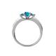4 - Valene London Blue Topaz Three Stone with Side Diamond Ring 