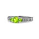 1 - Valene Peridot Three Stone with Side Diamond Ring 