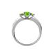 4 - Valene Peridot Three Stone with Side Diamond Ring 