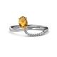 1 - Naysa Bold 0.84 ctw Citrine Oval Shape (7x5 mm) & Side Natural Diamond Round (1.30 mm) Promise Ring 