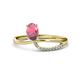 1 - Naysa Bold 1.12 ctw Rhodolite Garnet Oval Shape (7x5 mm) & Side Natural Diamond Round (1.30 mm) Promise Ring 
