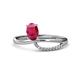 1 - Naysa Bold 1.02 ctw Ruby Oval Shape (7x5 mm) & Side Natural Diamond Round (1.30 mm) Promise Ring 