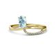 1 - Naysa Bold 0.84 ctw Aquamarine Oval Shape (7x5 mm) & Side Natural Diamond Round (1.30 mm) Promise Ring 