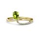 1 - Naysa Bold 1.02 ctw Peridot Oval Shape (7x5 mm) & Side Natural Diamond Round (1.30 mm) Promise Ring 