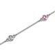 2 - Aizza (5 Stn/3mm) Petite Pink Sapphire and Lab Grown Diamond Station Bracelet 