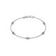 1 - Aizza (5 Stn/3mm) Petite Pink Tourmaline and Lab Grown Diamond Station Bracelet 