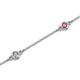 2 - Aizza (5 Stn/3mm) Petite Pink Tourmaline and Lab Grown Diamond Station Bracelet 