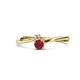 1 - Lucie 4.10 mm Bold Round Ruby and Diamond 2 Stone Promise Ring 
