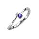 3 - Lucie 4.10 mm Bold Round Iolite and Diamond 2 Stone Promise Ring 