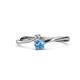 1 - Lucie 4.10 mm Bold Round Blue Topaz and Diamond 2 Stone Promise Ring 