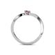 4 - Lucie 4.10 mm Bold Round Rhodolite Garnet and Diamond 2 Stone Promise Ring 