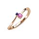3 - Lucie 4.10 mm Bold Round Blue and Pink Sapphire 2 Stone Promise Ring 