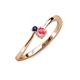 3 - Lucie 4.10 mm Bold Round Blue Sapphire and Pink Tourmaline 2 Stone Promise Ring 