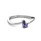 2 - Lucie 4.10 mm Bold Round Blue Sapphire and Iolite 2 Stone Promise Ring 