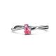 1 - Lucie 4.10 mm Bold Round Pink Sapphire and Pink Tourmaline 2 Stone Promise Ring 