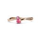 1 - Lucie 4.10 mm Bold Round Pink Sapphire and Pink Tourmaline 2 Stone Promise Ring 