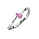 3 - Lucie 4.10 mm Bold Round Pink Sapphire 2 Stone Promise Ring 