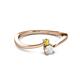 2 - Lucie 4.10 mm Bold Round Yellow and White Sapphire 2 Stone Promise Ring 