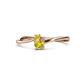 1 - Lucie 4.10 mm Bold Round Yellow Sapphire and Yellow Diamond 2 Stone Promise Ring 
