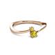 2 - Lucie 4.10 mm Bold Round Yellow Sapphire and Yellow Diamond 2 Stone Promise Ring 