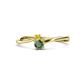 1 - Lucie 4.10 mm Bold Round Yellow Sapphire and Lab Created Alexandrite 2 Stone Promise Ring 