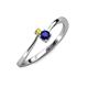 3 - Lucie 4.10 mm Bold Round Yellow and Blue Sapphire 2 Stone Promise Ring 