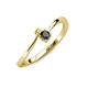 3 - Lucie 4.10 mm Bold Round Yellow Sapphire and Black Diamond 2 Stone Promise Ring 