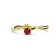 1 - Lucie 4.10 mm Bold Round Yellow Sapphire and Ruby 2 Stone Promise Ring 